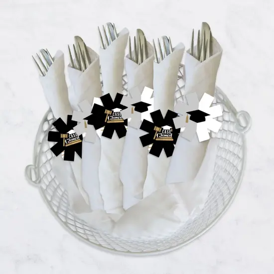 Big Dot of Happiness Law School Grad - Future Lawyer Graduation Party Paper Napkin Holder - Napkin Rings - Set of 24 {4}
