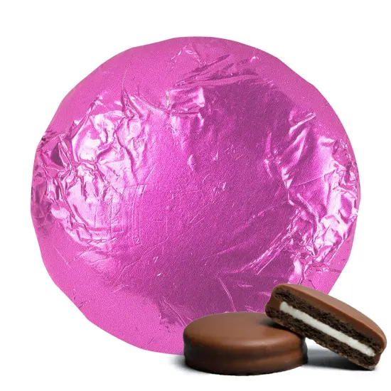 20 Pcs Foil Wrapped Chocolate Covered Oreo Cookies Pink Candy Party Favors {1}