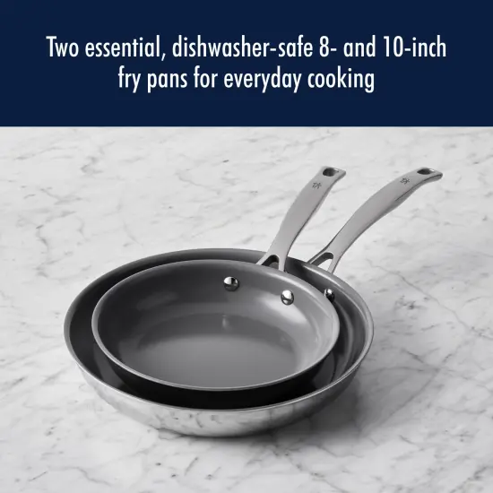 Henckels Clad H3 2-pc Stainless Steel Ceramic Nonstick 8-in & 10-in Fry Pan Set {3}
