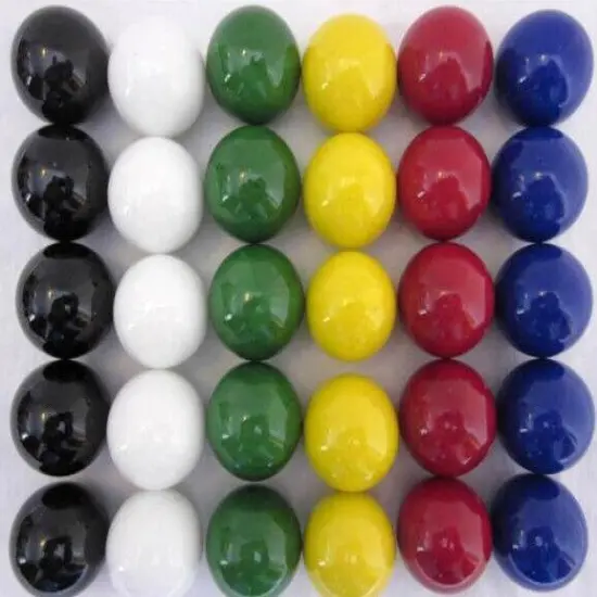 30 LARGE 1" (25mm) Replacement Marbles Aggravation Board game Solid Color GLASS {2}