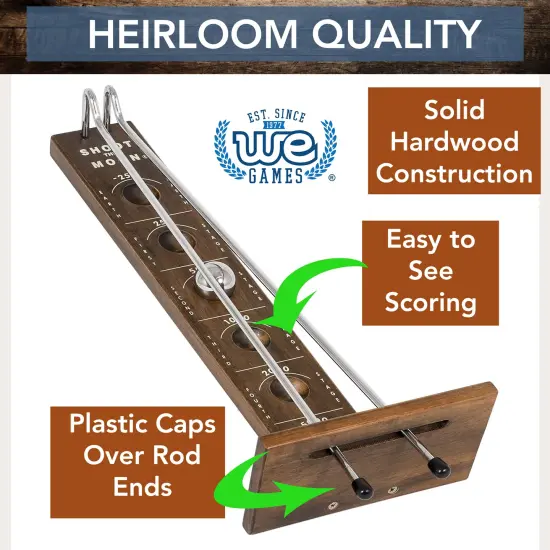 WE Games Shoot The Moon Board Game - Dark Stained Solid Wood - 17.5 in. {3}