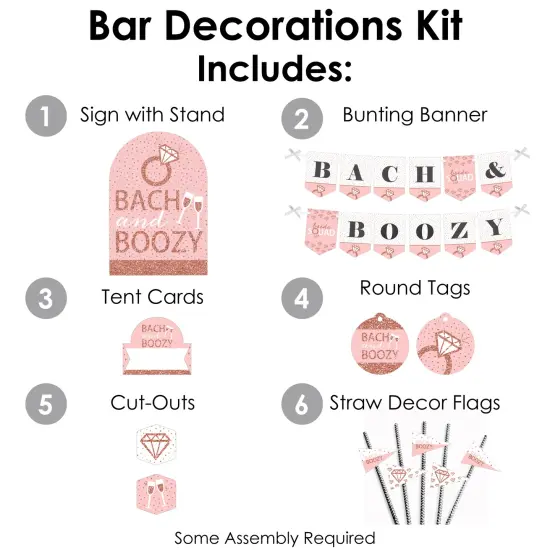 Big Dot of Happiness Bride Squad - DIY Rose Gold Bridal Shower or Bachelorette Party Bach and Boozy Signs - Drink Bar Decorations Kit - 50 Pieces {4}