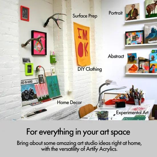 ARTIFY Acrylic Paint, Set Of 48 Color (1.29 oz, 38ml) with a storage box, Rich Pigments, Non Fading, Non Toxic Paints for Artist, Hobby Painters & Kids, Art Supplies for Canvas Painting {6}