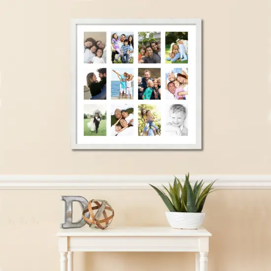 ArtToFrames Collage Photo Picture Frame with 12 - 5x7 inch Openings, Framed in White with Over 62 Mat Color Options and Plexi Glass (CSM-3966-229) {2}