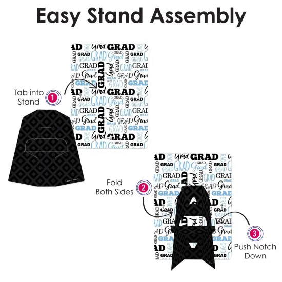 Big Dot of Happiness Light Blue Graduation Party Centerpieces - 4x6 Picture Display - Paper Photo Frames - Set of 12 {7}