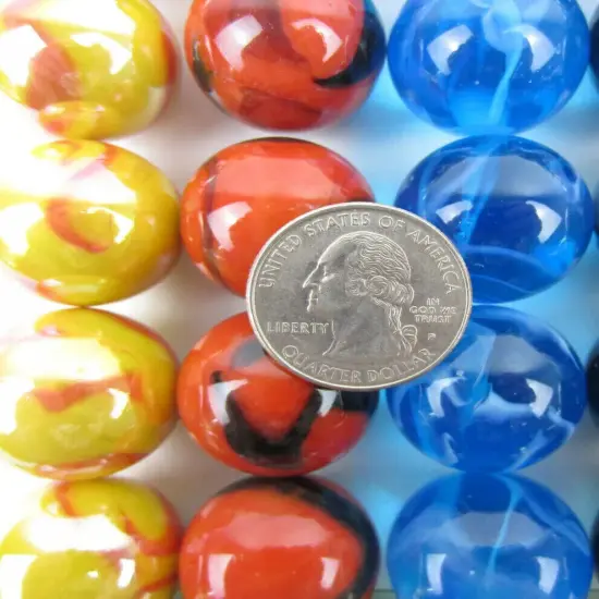 LARGE 30 DELUXE 1" (25mm) Replacement Marbles Aggravation Board game GLASS {3}