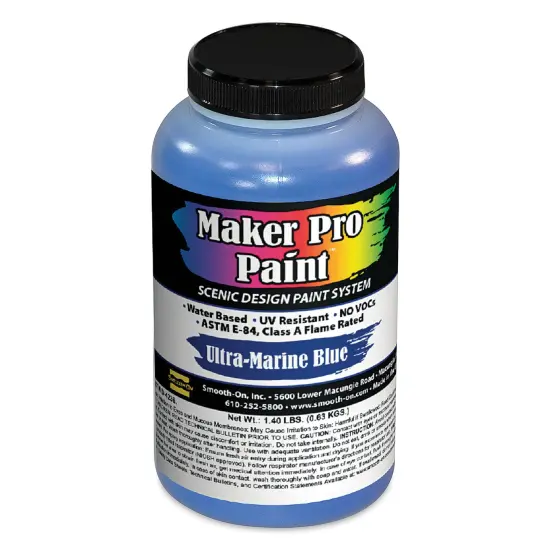 Smooth-On Maker Pro Acrylic-Urethane Paint - Ultramarine Blue, 16 oz {1}