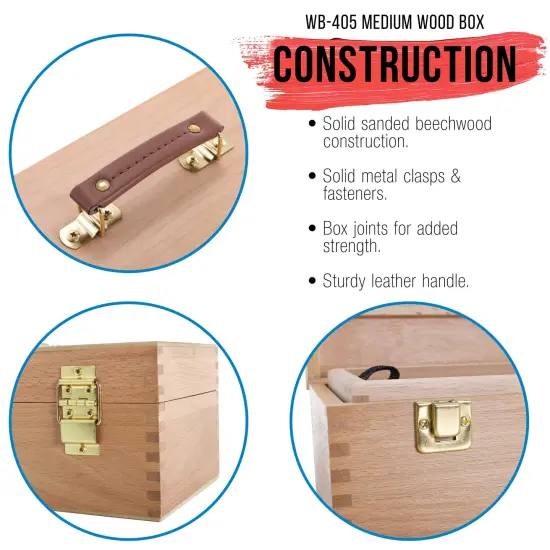 Artist Wood Pastel, Pen, Marker Storage Box with Drawer(s) (Medium Tool Box) {5}