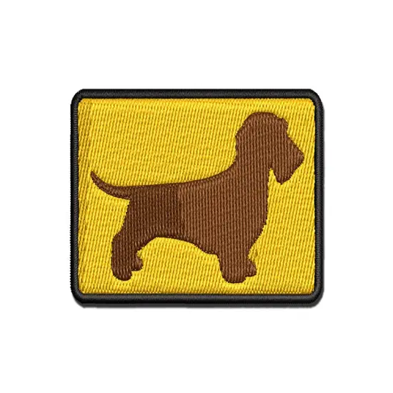 Wirehaired Dachshund Dog Solid Multi-Color Embroidered Iron-On or Hook & Loop Patch Applique {1}