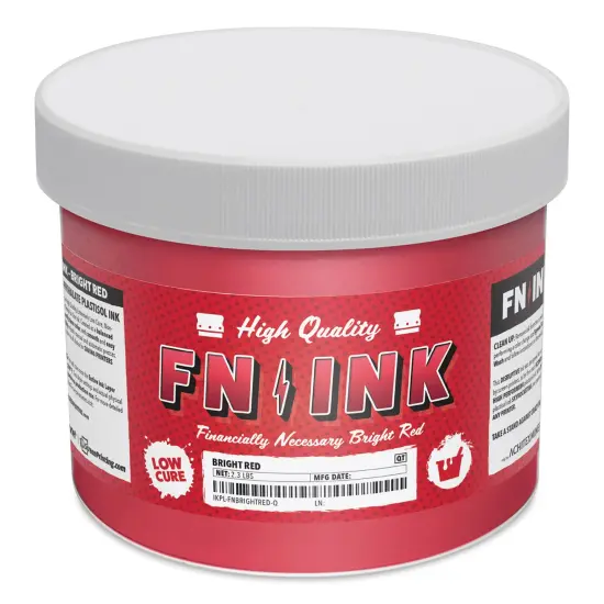 FN Ink Plastisol Screen Printing Ink - Bright Red, Quart {1}