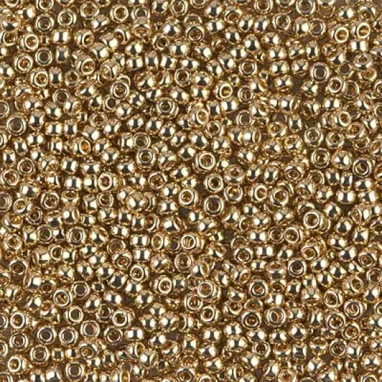 Miyuki 11 Round Seed Bead, 11-193, 24kt Gold Light Plated, 13 grams {1}