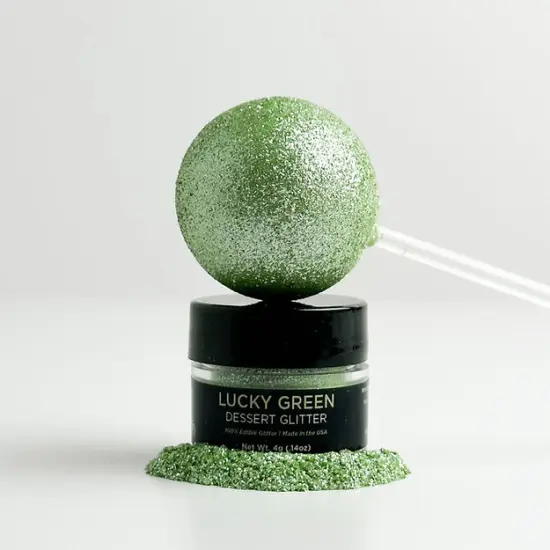 Shine Dessert Glitter: "Lucky Green" - Lime Green Edible Dessert Glitter {1}