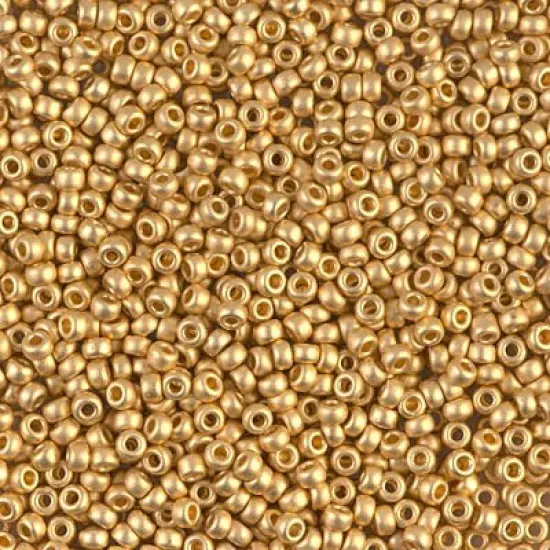 Miyuki 11 Round Seed Bead, 11-191F, Matte 24kt Gold Plated, 13 grams {1}