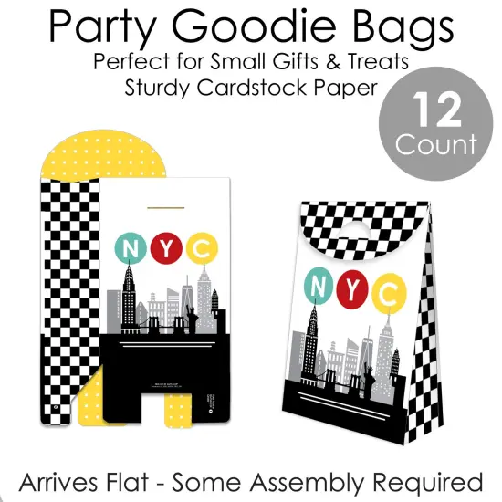 Big Dot of Happiness NYC Cityscape - New York City Gift Favor Bags - Party Goodie Boxes - Set of 12 {7}