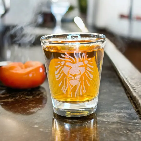2oz Lion Portrait Shot glass {5}