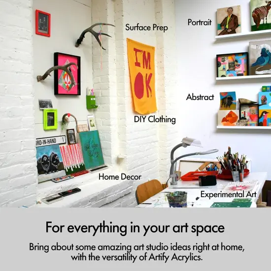 ARTIFY Acrylic Paint, Set Of 36 Color (1.29 oz, 38ml) with a storage box, Rich Pigments, Non Fading, Non Toxic Paints for Artist, Hobby Painters & Kids, Art Supplies for Canvas Painting {6}