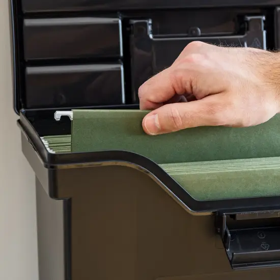 IRIS USA Portable Letter Size File Box with Handle for Hanging Folders {5}