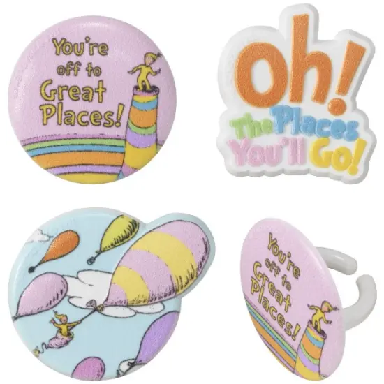 Oh, the Places You'll Go! Onward we go Cupcake Rings 24ct {1}