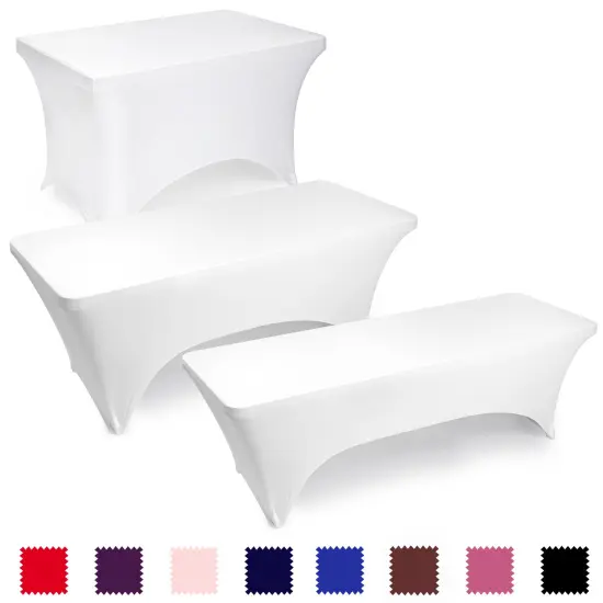 Lann's Linens - Fitted Stretch Tablecloth for Rectangular Table - Wedding / Banquet / Trade Show - Spandex Cloth Fabric Cover {4}