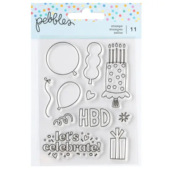 Pebbles AllThe Cake Mini Stamp Set-11/Pkg {1}