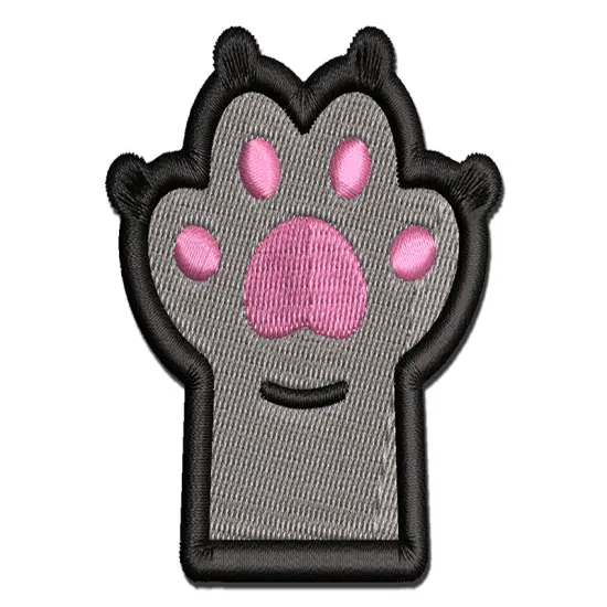 Outstretched Cat Paw Beans Multi-Color Embroidered Iron-On or Hook & Loop Patch Applique {1}