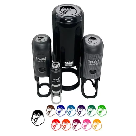 Happy Smiling Parrot Bird Self-Inking Rubber Stamp Ink Stamper for Stamping Crafting Planners Blue {1}