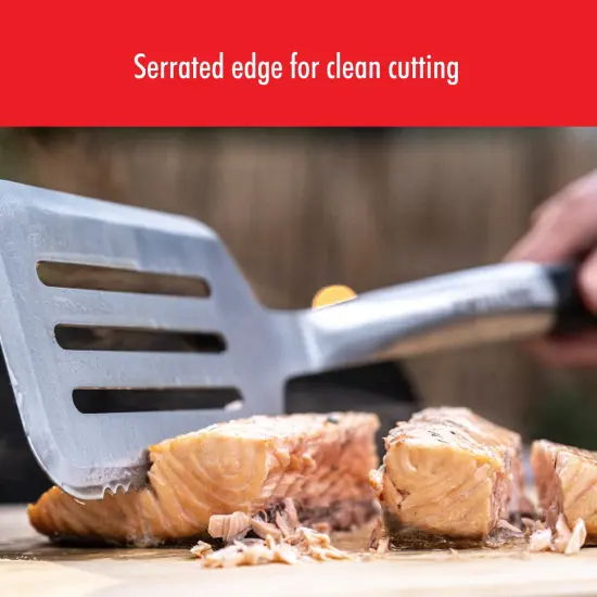 ZWILLING BBQ+ 17-inch Triple-Rivet Stainless Steel Grill Spatula with Serrated Edge {4}