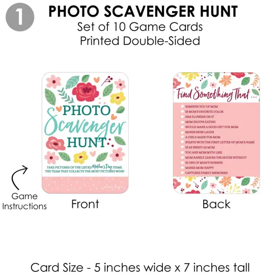 Big Dot of Happiness Colorful Floral Happy Mother's Day - 4 We Love Mom Party Games - 10 Cards Each - Gamerific Bundle {6}
