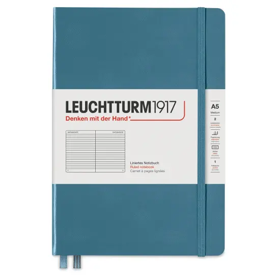 Leuchtturm1917 Ruled Hardbound Notebook - Stone Blue, 5-3/4" x 8-1/4" {1}