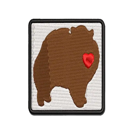 Pomeranian Dog with Heart Multi-Color Embroidered Iron-On or Hook & Loop Patch Applique {1}