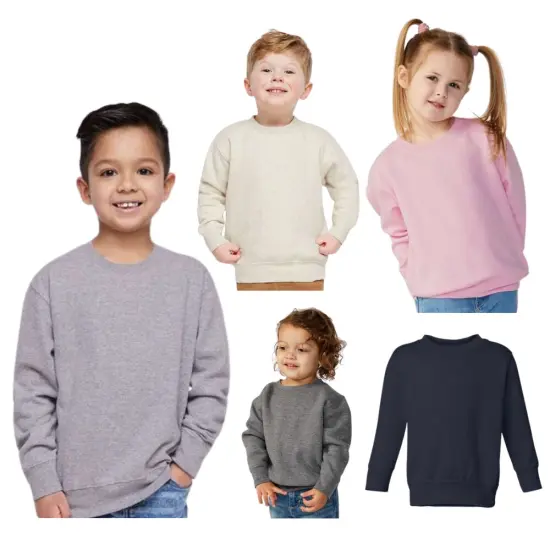 Rabbit Skins&reg; Toddler Fleece Crew Neck Long Sleeve Sweatshirt - 3317 Red {3}