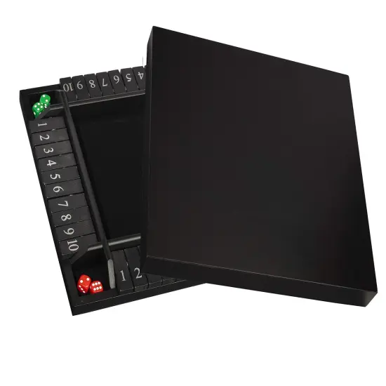 WE Games 4 Player 14 in. Shut The Box Board Game with Lid {1}