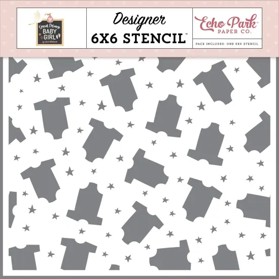 Special Delivery Baby Girl Stencil 6"X6"-Outfits And Stars {1}