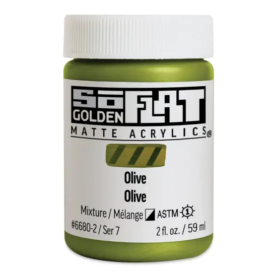 Golden SoFlat Matte Acrylic Paint - Olive, 59 ml, Jar {1}