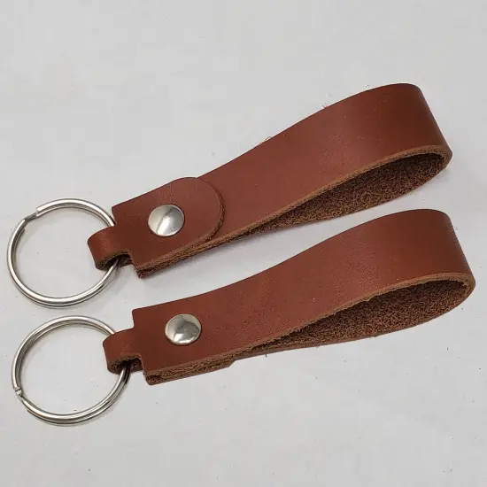 Blank Leather Keychains &ndash; DIY Engraving Kit, Pack of 10 (&frac34;" x 4.5") Russet {2}