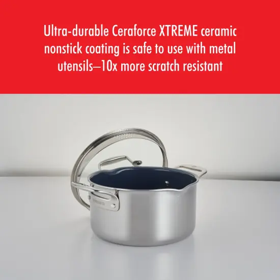 ZWILLING Clad CFX 6-qt Stainless Steel Ceramic Nonstick Dutch Oven {3}