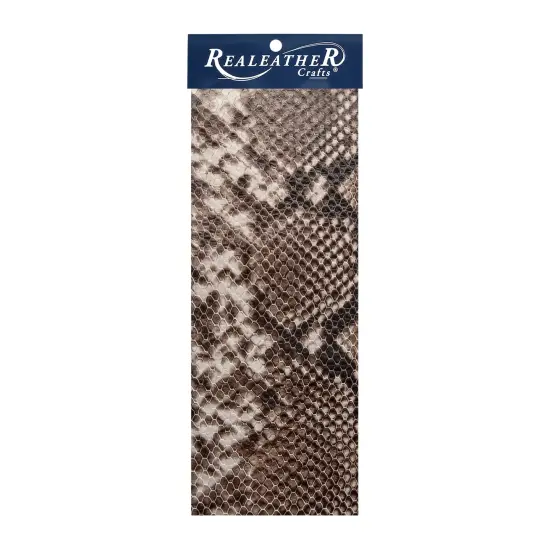 Realeather(R) Crafts Printed Leather Trim 9"X3"-Python Taupe {1}