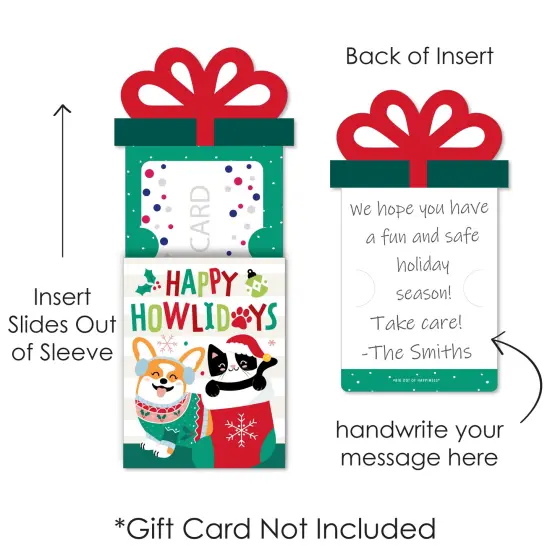 Big Dot of Happiness Christmas Pets - Cats and Dogs Holiday Party Money and Gift Card Sleeves - Nifty Gifty Card Holders - Set of 8 {6}