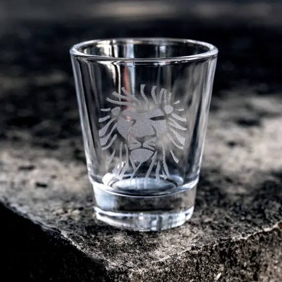 2oz Lion Portrait Shot glass {4}