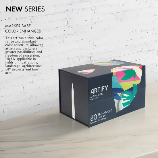 ARTIFY 80 Enhanced Colors Art Markers, Fine & Broad Dual Tips Professional Artist Markers in Case, Drawing Marker Set with Carrying Case {3}