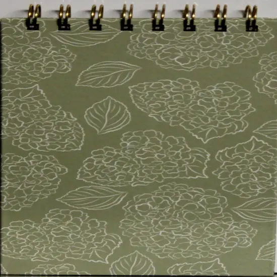 Green Floral Hard Cover Wire-Bound Lined Journal Book {1}