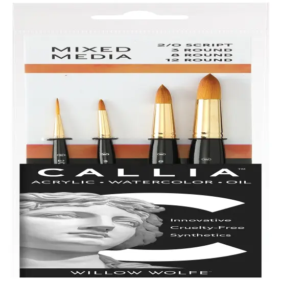 Willow Wolfe Callia Artist Mixed Media Basic Brush Set-Script and Rounds {1}