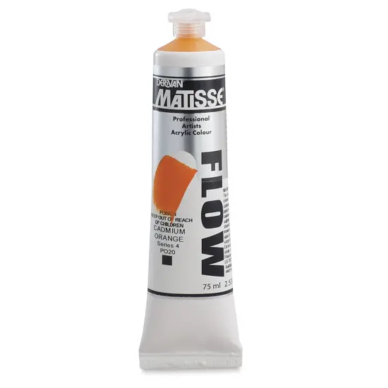 Matisse Flow Acrylic Paint - Cadmium Orange, 75 ml {1}