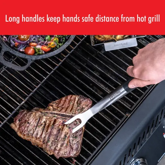 ZWILLING BBQ+ 16-inch Triple-Rivet Stainless Steel Grill Meat Fork {5}