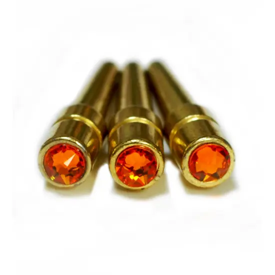 WE Games Brass Cribbage Pegs with Swarovski Austrian Crystals - Set of 3 - Sun Orange {1}