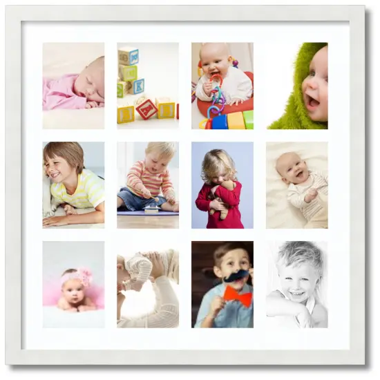 ArtToFrames Collage Photo Picture Frame with 12 - 5x7 inch Openings, Framed in White with Over 62 Mat Color Options and Plexi Glass (CSM-3966-229) {7}