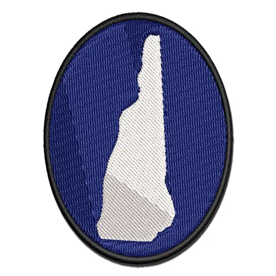 New Hampshire State Silhouette Multi-Color Embroidered Iron-On or Hook & Loop Patch Applique {1}