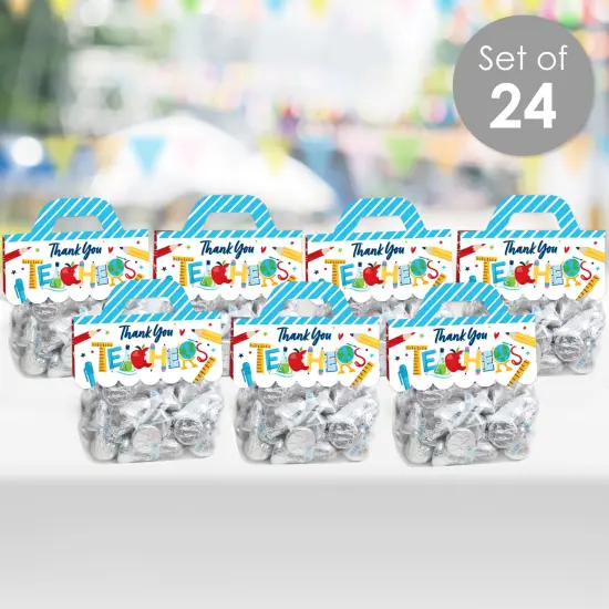 Big Dot of Happiness Thank You Teachers - DIY Teacher Appreciation Clear Goodie Favor Bag Labels - Candy Bags with Toppers - Set of 24 {3}