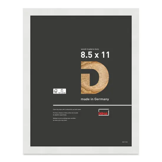 Deha Design Fontana Wood Frame - with Easel Back, White, 8-1/2" x 11" {1}