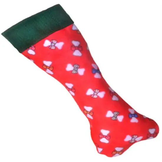 New 20" Red Dog Shaped Bone Christmas Holiday Stocking {1}